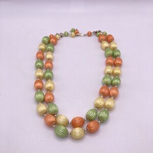 Vintage Necklace 2 Strand Japan Retro Bohemian Eclectic Retro Color Pop Quirky